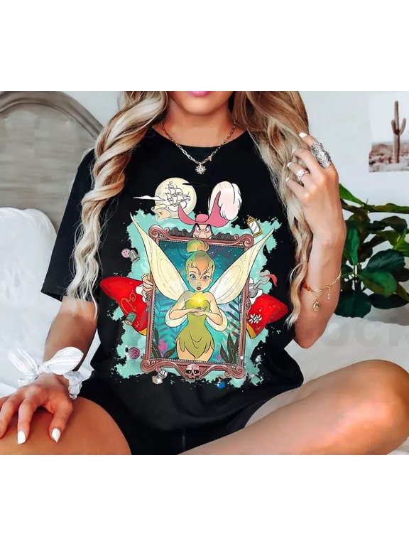 Women Casual T Shirt Featuring Tinker Bell Magic Happy Mother Day Birthday