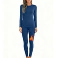 thumbnail image 1 of Women Casual Thermal Underwear Set Comfy Long Sleeve Tight Pullover Shirts Slim Leggings Soft Lightweight Winter Warm Base Layer, 1 of 5