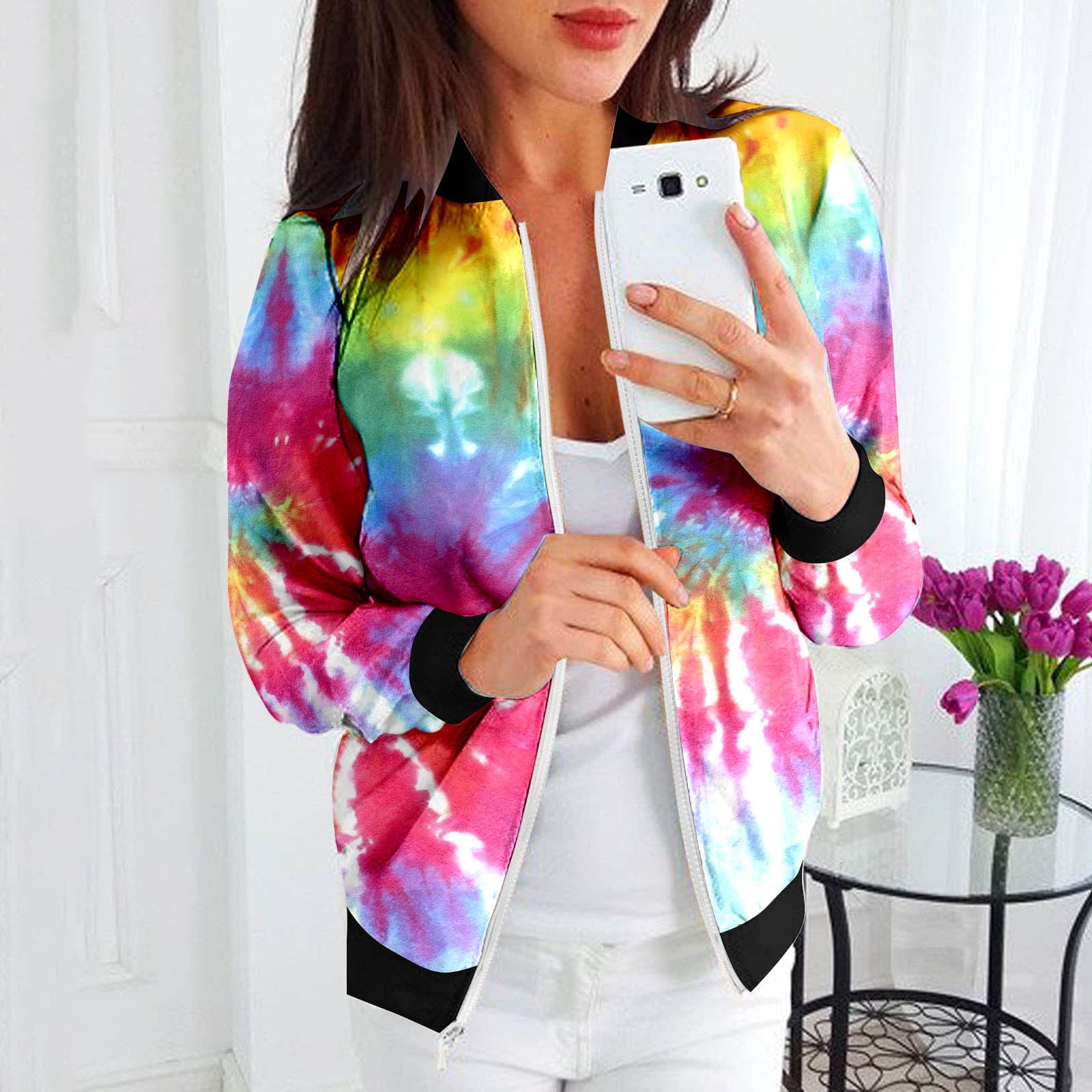 Tie dye zip jacket cheap