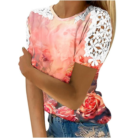 Women Casual Tops Grey Shirts for Women Chest Coverage Summer Clothes for Women Over 50 Shorts