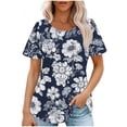 thumbnail image 1 of Women Casual Tops Spring Short Sleeve Shirts for Women Pack Womens Summer Shirts with Sleeves, 1 of 5
