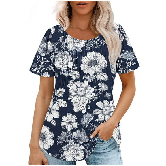 Women Casual Tops Spring Short Sleeve Shirts for Women Pack Womens Summer Shirts with Sleeves