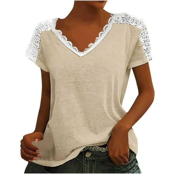 Women Casual Tops Women's Casual V-Neck Bow Short-Sleeved T-Shirt Top Womens Tops Casual