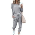 thumbnail image 1 of Women Casual Tracksuit 2 Piece Pullover Top and Elastic Waistband Pant Women Tracksuit Sets, 1 of 8