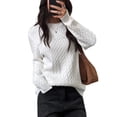 thumbnail image 1 of Women Casual Trendy Classic Pullover Sweaters Fall Outfits White M, 1 of 6