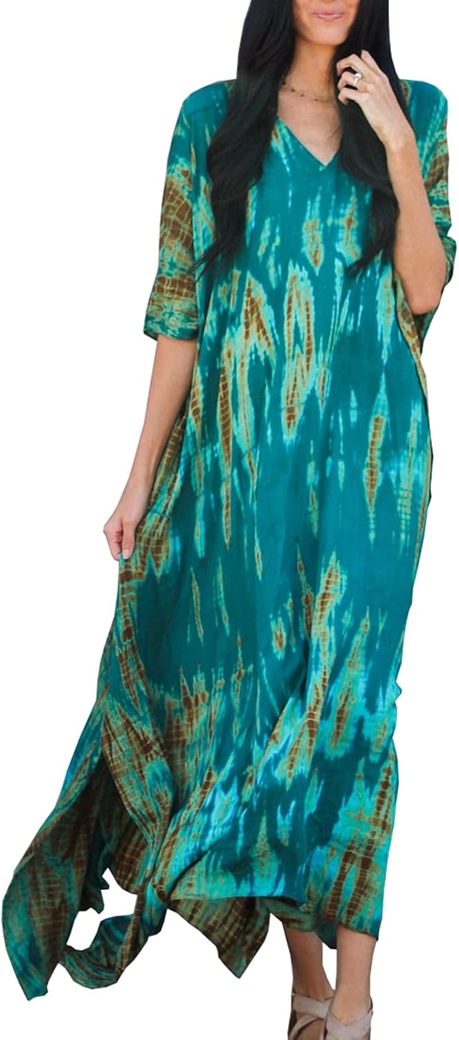 Women Casual Turkish Kaftan Loose Lightweight Oversized Caftan Beach