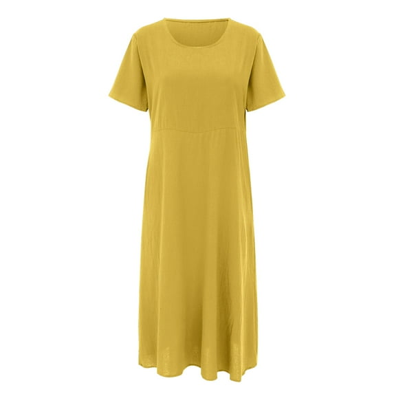 Women Casual V Neck Button Printing Dresses Long Sleeves Midi Dress Casual Loose Beach Dress Cute Casual Dresses Summer Dresses for Women with Shorts Womens A Line Dresses Dressy Casual Dresses for