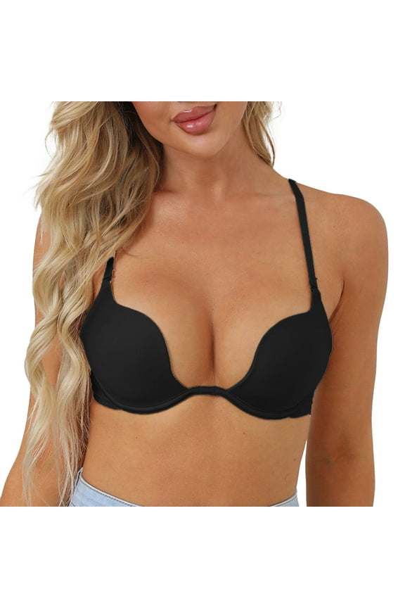 Women Casual Vest Bra Low Back Bras Sexy Seamless Wireless Triangle Strappy Low Cut Open Back Halter Bras