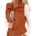 thumbnail image 1 of Women Casual Vest Jacket Sleeveless Drawstring Jacket with Pockets, 1 of 4
