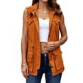 thumbnail image 1 of Women Casual Vest Jacket Sleeveless Drawstring Jacket with Pockets, 1 of 4