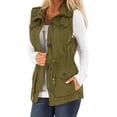 thumbnail image 1 of Women Casual Vest Jacket Sleeveless Drawstring Jacket with Pockets, 1 of 4