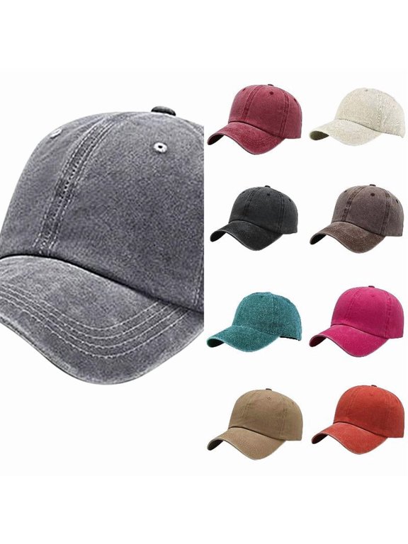 Women Casual Washed Pure Solid Light Baseball Cap Soft Adjustable Sun Hats Hats for Women Men Washed Baseball Hat Adjustable Cotton Sports Caps for Adults Outdoor Activities
