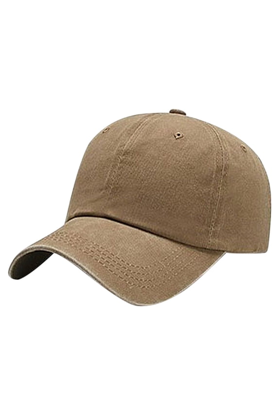 Women Casual Water Washed Pure Solid Light Board Baseball Cap Sun Adjustable Unstructured Dad Hat, M, Khaki