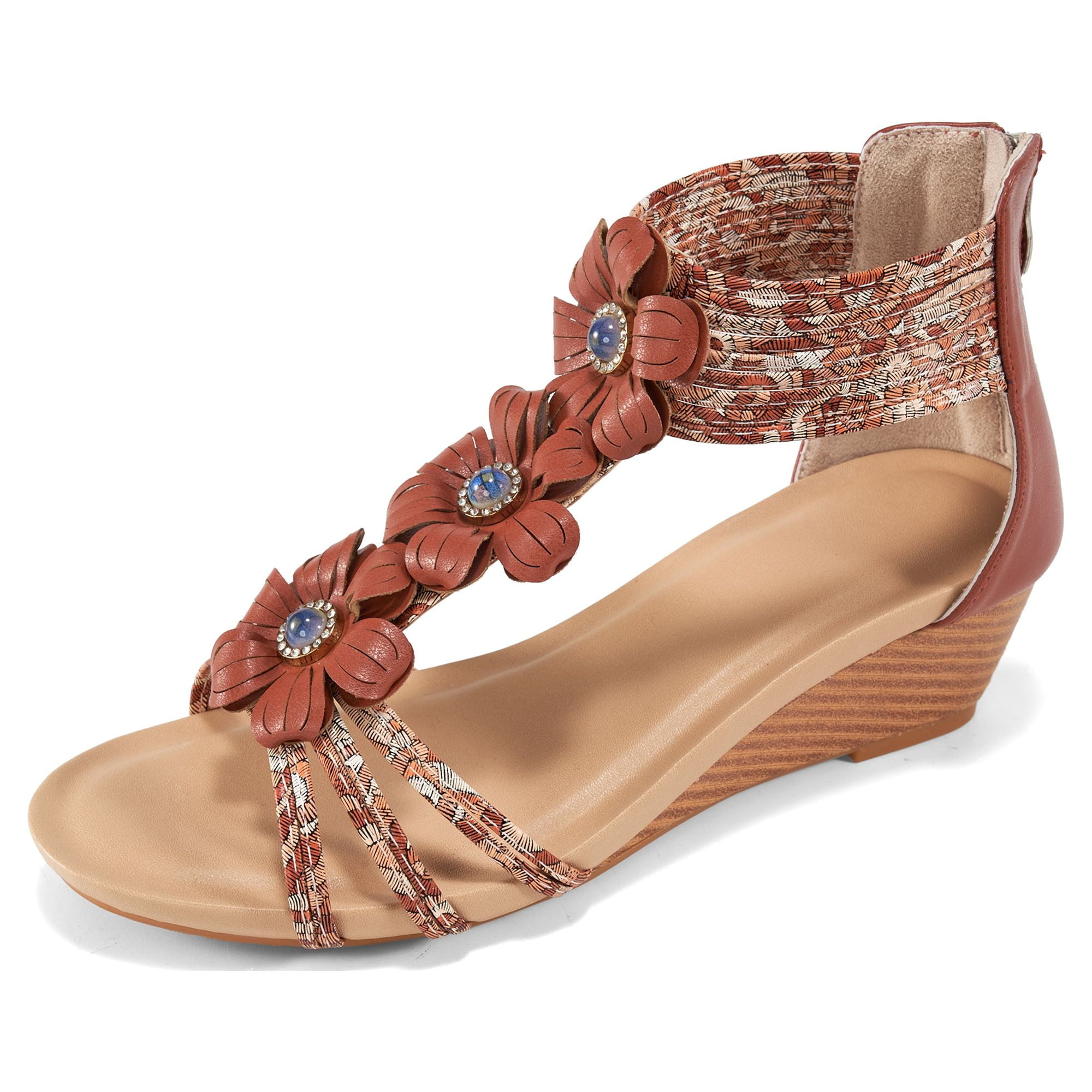 Open Toe High Heel Wedge Sandals