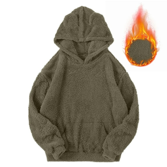 Women Casual Zip up Fleece Hoodies Tunic Sweatshirt Pullover Sweater Pajamas Long-sleeved Pocket Top Trench Coat Winter Clothing with Pockets Army Green,S