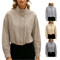 thumbnail image 1 of Women Casual Zip Up Lightweight Jacket Outerwear With Stand Collar Long Sleeve Front Pocketed Spring Fall Coat, 1 of 4
