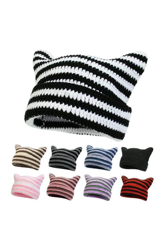 Women Cat Beanie Vintage Beanies Women Fox Hat Grunge Accessories Slouchy Beanies