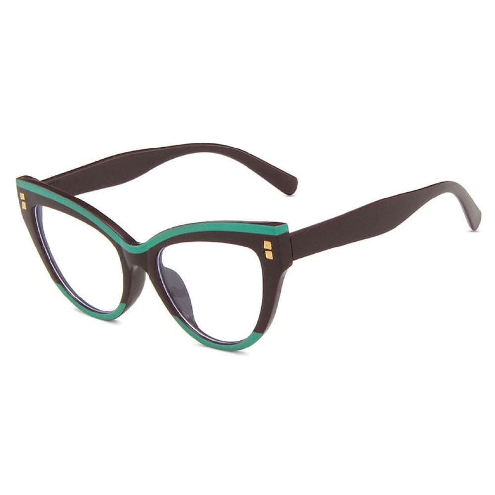 Women Cat Eye Anti-blue Light Reading Glasses 1.00 Classic Two-tone Trendy Readers +1.00