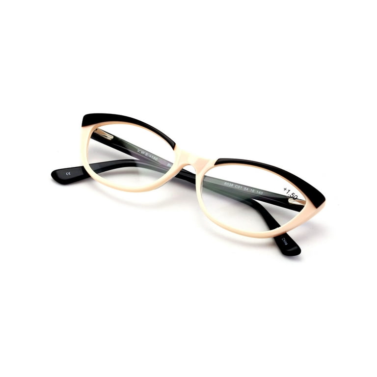 Women Cat Eye Slim Sleek Vintage Fashion Acetate Reading Glasses 2 Tone Pointed Tip Reader Eyeglasses Walmart