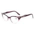 thumbnail image 1 of Women Cat Eyes Gradient Purple Reading Glasses Ladies Readers Spring Hinge Butterfly Trendy Plastic HD Diamond Presbyopia Glasses +1.00, 1 of 4