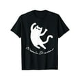 thumbnail image 1 of Women Cat Lover Tee Black S-5XL Vintage Kitten Shadow Graphic Casual Short Sleeve Soft Cotton Short sleeves, 1 of 5