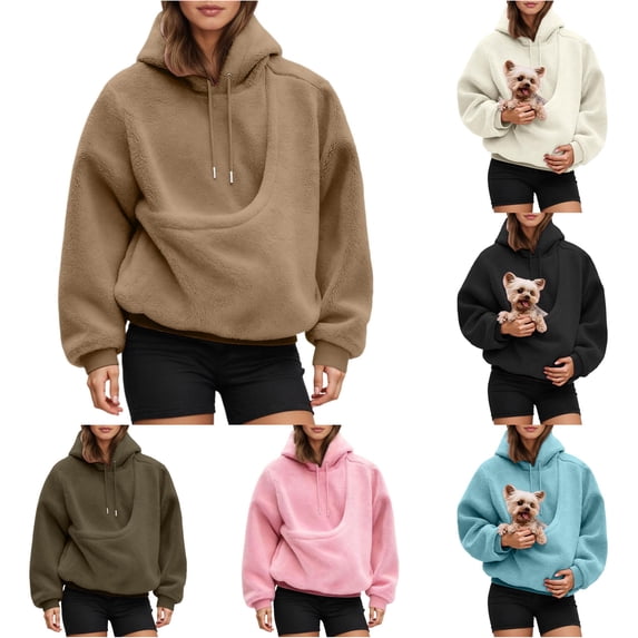 Women Cat Pouch Hooded T-Shirt Short Sleeve Kitten Puppy Holder Thin Hoodies Pet Carrier Sweatshirt with Strap