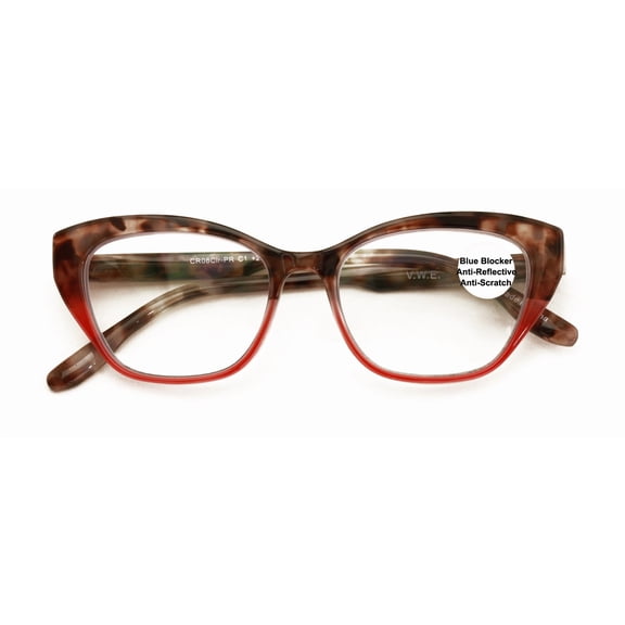 Women Cateye Blue Blocker Reading Glasses - UV Protection Reader with Anti-Reflective Lens Eye Strain Relief 1.50