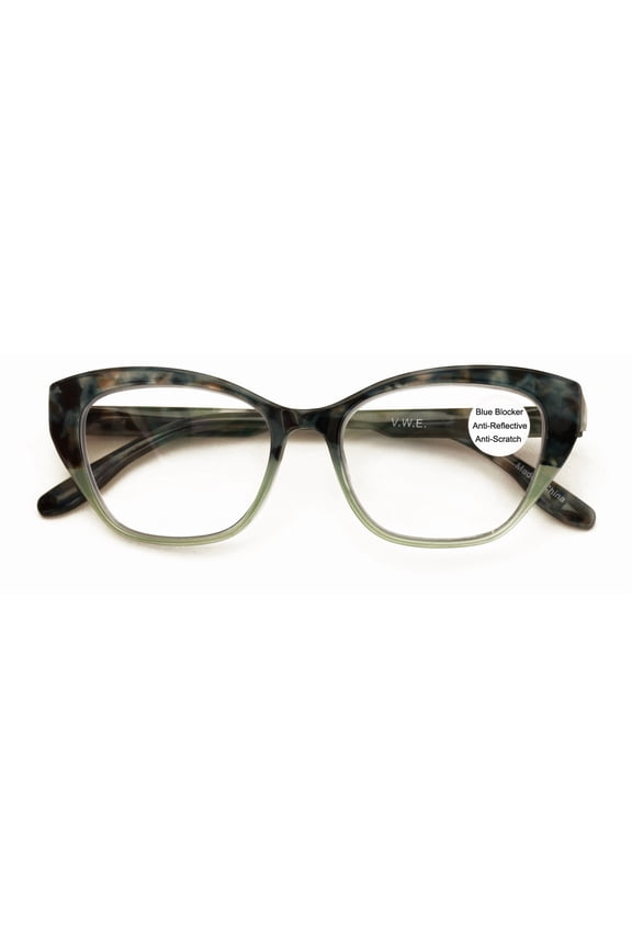 Women Cateye Blue Blocker Reading Glasses - UV Protection Reader with Anti-Reflective Lens Eye Strain Relief 2.00