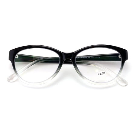 Women Cateye No Line Progressive Trifocal Clear Lens Reading Glasses - Better Then Bi-Focal bifocal Reader