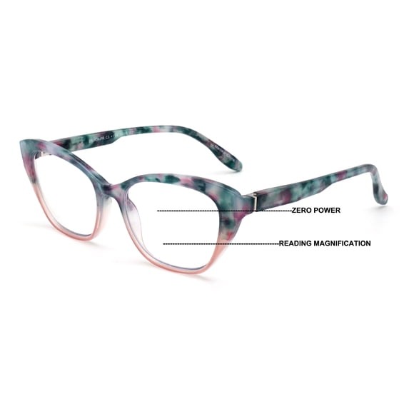 Zero Power Spectacles Women Cateye Progressive Clear Bifocal Reading glasses - No Line or ...