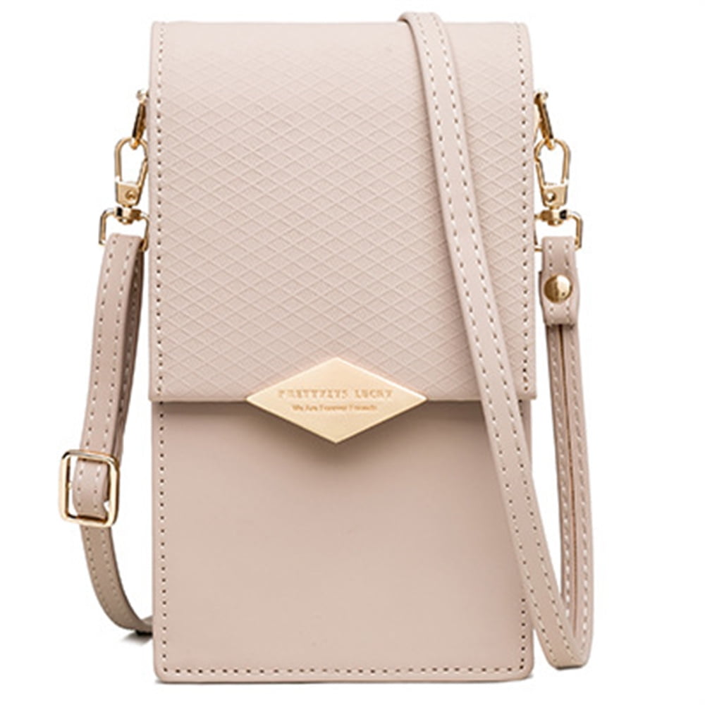 Women Cell Phone Purse Wallet PU Leather Shoulder Strap Handbag Ladies Bag Fashion mobile wallet C
