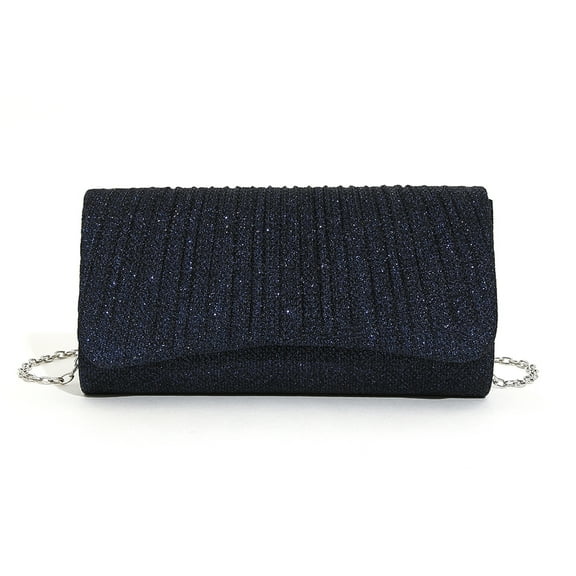 Women Chain Tote Handbag Envelope Clutch Shoulder Bag Evening Clutch (Dark Blue)