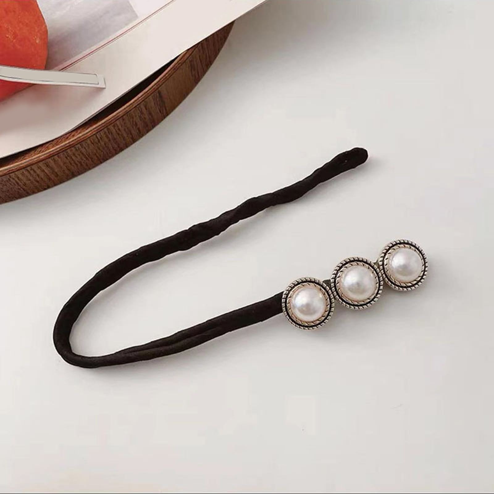 Women Charm Hair Bun Maker With Peal And Flower Charm Rotate Hairpin