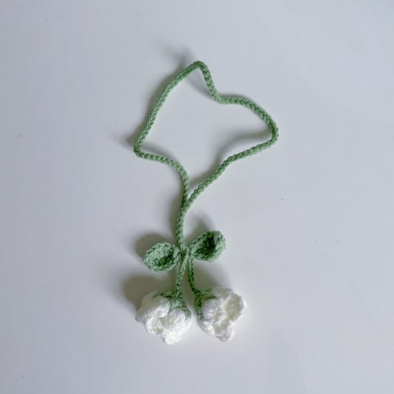 Women Charms Strawberry Pagination Mark Pink Red Yellow Wool Strawberry Keychain Knitted Strawberry Pendant Flower Leaf Pendant Knitted Bookmark 11