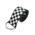 thumbnail image 1 of Women Checkerboard Belt Black White Plaid Canvas Belt Waistband, 1 of 4
