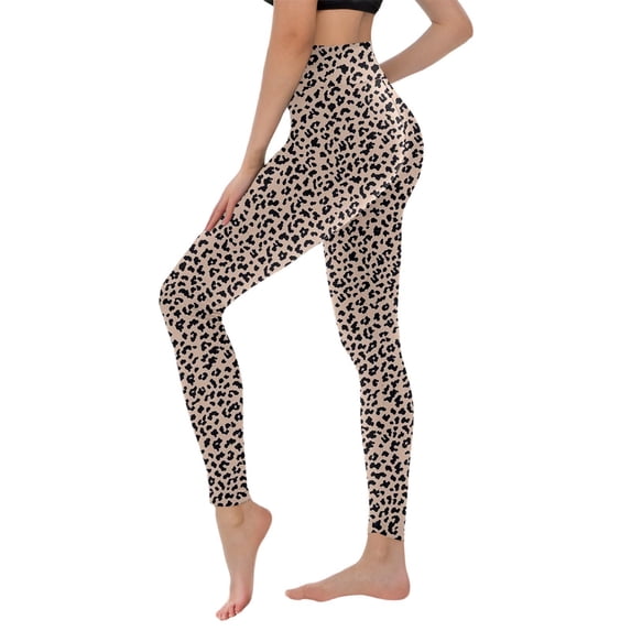 Women Cheetah Leopard Print Workout Leggings High Waist Stretchy Fitness Yoga Pants Trousers Bottoms Apparel Grey L