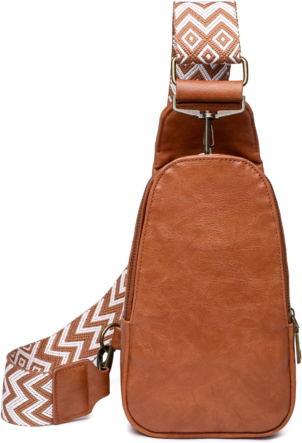 Woven Crescent Sling Bag - Vegan Leather Small Crossbody Purse, Adjustable Strap, Hobo Style, Trendy Shoulder Bag For Women
