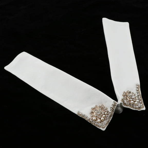 Women Chic Detachable Flower Rhinestones False Shirt Collar Neck Choker - White, as described