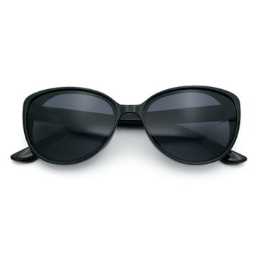 Women Chic Mod Oversized Cat Eye Designer Fashion Sunglasses All Black