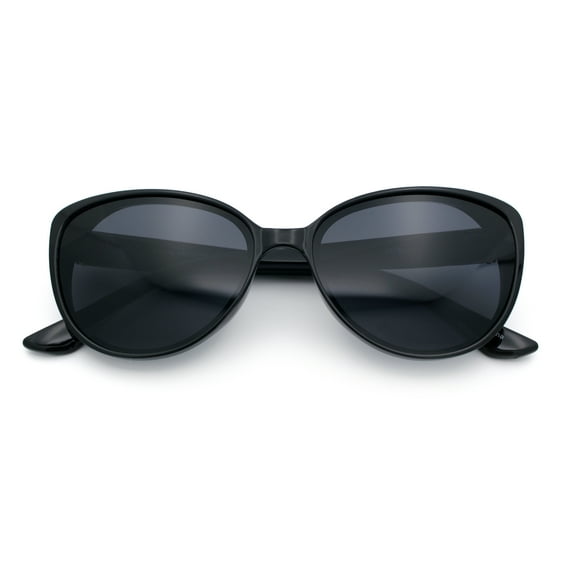Women Chic Mod Oversized Cat Eye Designer Fashion Sunglasses All Black