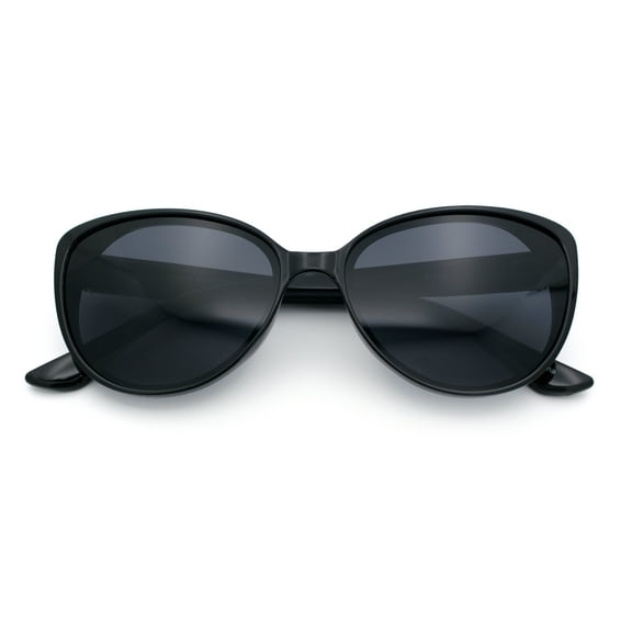Women Chic Mod Oversized Cat Eye Designer Fashion Sunglasses All Black