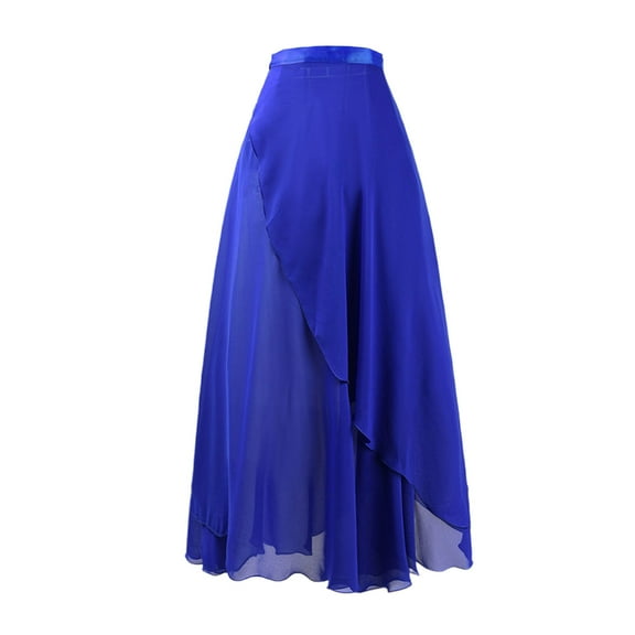 Women Chiffon Ballet Wrap Skirt Asymmetric Long Dance Skirt Skate Over Scarf Skirts Tutu Dance Skirt for Ballets Dance