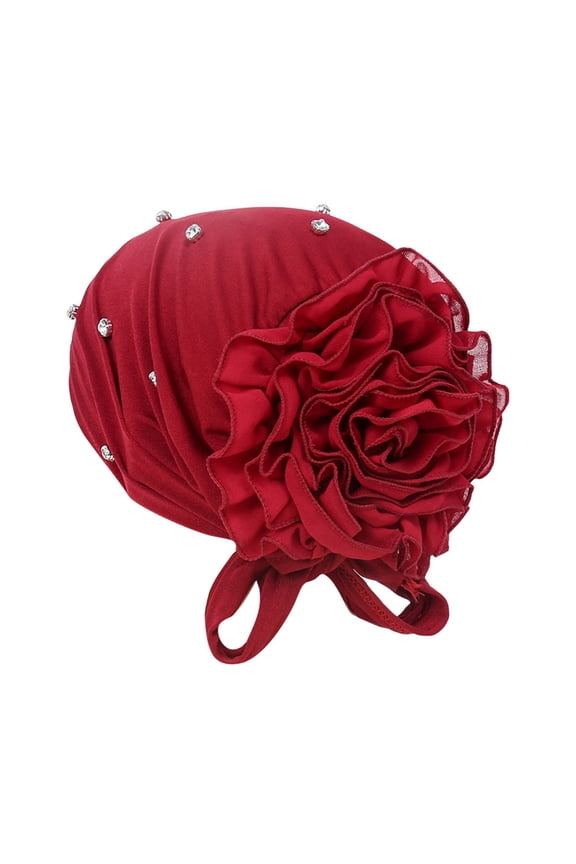 Women Chiffon Beanie Hat - Multi Color Rhinestone Decor Stretch Knit Cap, Fashion Stocking Stuffers, For Women Girls As Liner Or Fashion Christmas Gifts for Teens