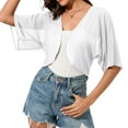 thumbnail image 1 of Women Chiffon Open Front 3/4 Sleeve Cropped Cardigan Lightweight Sheer Tops For Dress Womens Jackets Sweaters Front Cardigan Light Cardigans Sweater for Women Front Open Leopard Print Sweaters Womens, 1 of 8