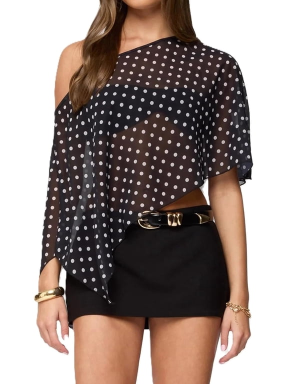Women Chiffon Poncho Sexy Sheer Mesh Cape Shawl Wraps Off Shoulder See Through Cover Up Top