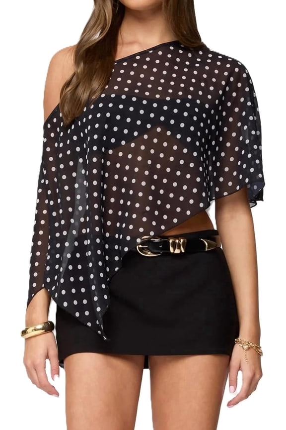 Women Chiffon Poncho Sexy Sheer Mesh Cape Shawl Wraps Off Shoulder See Through Cover Up Top