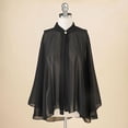 thumbnail image 1 of Women Chiffon Shawl Wrap Casual Chiffon Cardigan for Party Evening Wedding Black, 1 of 10