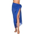 thumbnail image 1 of Women Chiffon Swimwear Pareo Scarf Beach Cover Up Wrap Kaftan Sarong Blue One Size, 1 of 7