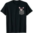 thumbnail image 1 of Women Chihuahua in Pocket Chihuahua Lovers Gifts T-Shirt Falske Lommer T-Shirt Black Tee, 1 of 3