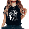 thumbnail image 1 of Women Child of God Black Artistic Graphic Tee T Shirt Top Premium Fashion Casual Short Sleeve Round Neck Black S-5XL, 1 of 5